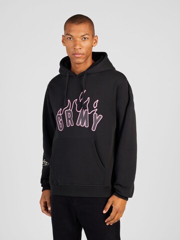 GrimeySweater majica 'MELTED STONE' - crna boja: prednji dio