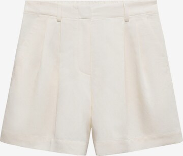 MANGO Voľný strih Plisované nohavice 'MAX' - biela: predná strana