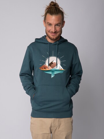 Watapparel Sweatshirt ' Sunrise & Lake ' in Blauw: voorkant