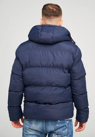 behype Winter Jacket 'BHCOLOS' in Blue