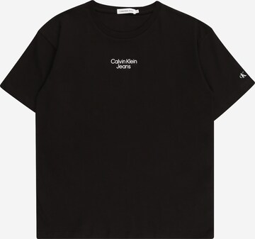Calvin Klein Jeans T-Shirt 'STACK' in Schwarz: front