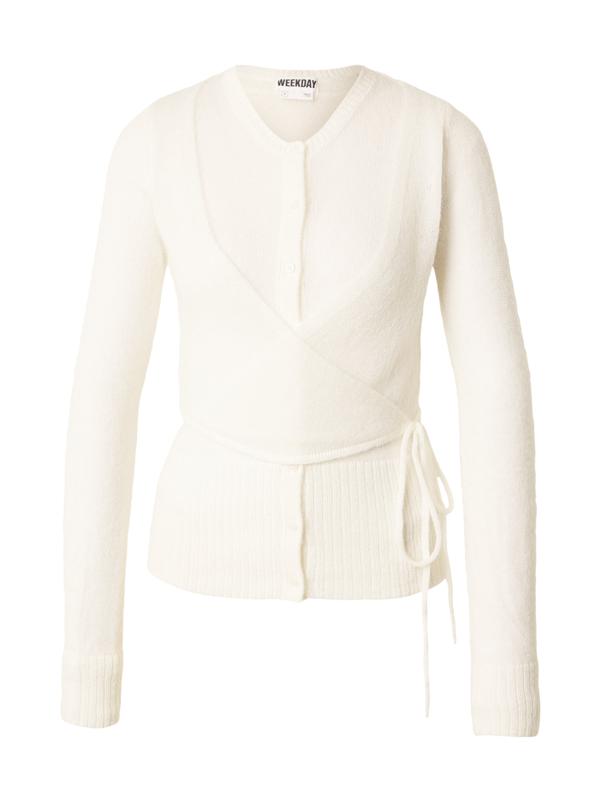 WEEKDAY Neuletakki värissä valkoinen: etupuoli