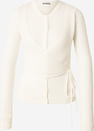 WEEKDAY Neuletakki 'Drifa' värissä valkoinen, Tuotenäkymä