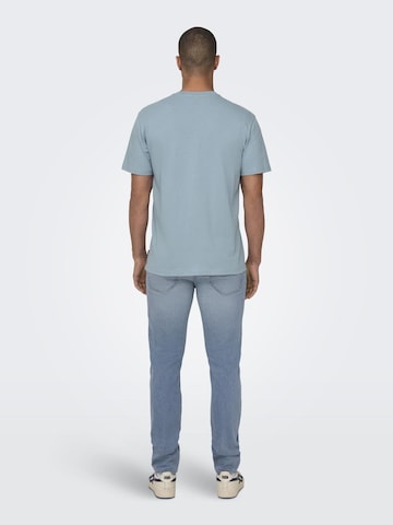 Only & Sons T-shirt 'KIM' i blå