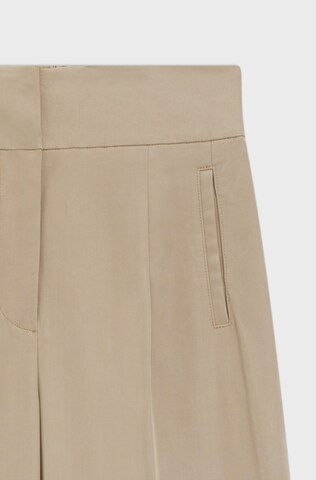 BOSS Wide leg Pleat-Front Pants 'Tarima' in Brown