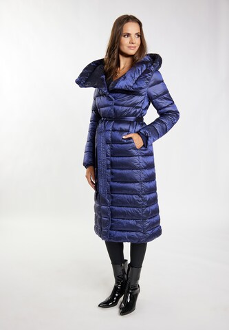 Cappotto invernale 'Paino' di faina in blu