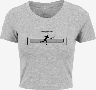 Merchcode T-shirt 'Tennis Round 1' en gris / noir, Vue avec produit
