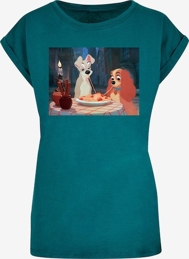 ABSOLUTE CULT T-Shirt 'Lady And The Tramp - Spaghetti' in smaragd / mischfarben, Produktansicht