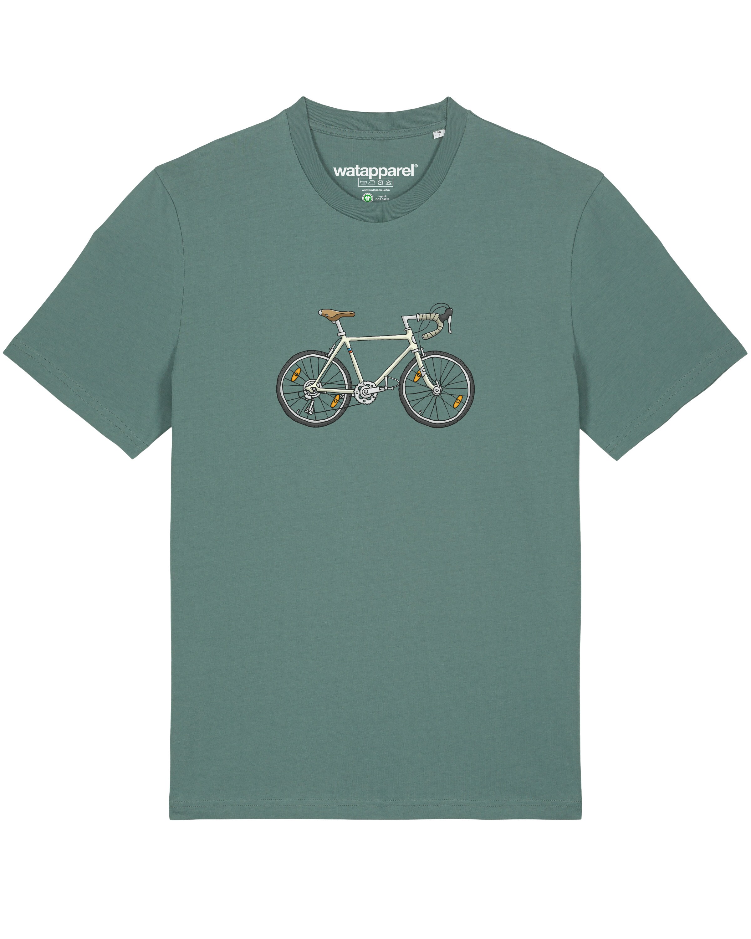 Maglietta ' Doodle Bike ' di Watapparel in verde: frontale