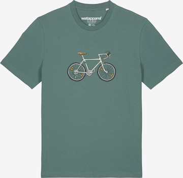 Maglietta ' Doodle Bike ' di Watapparel in verde: frontale