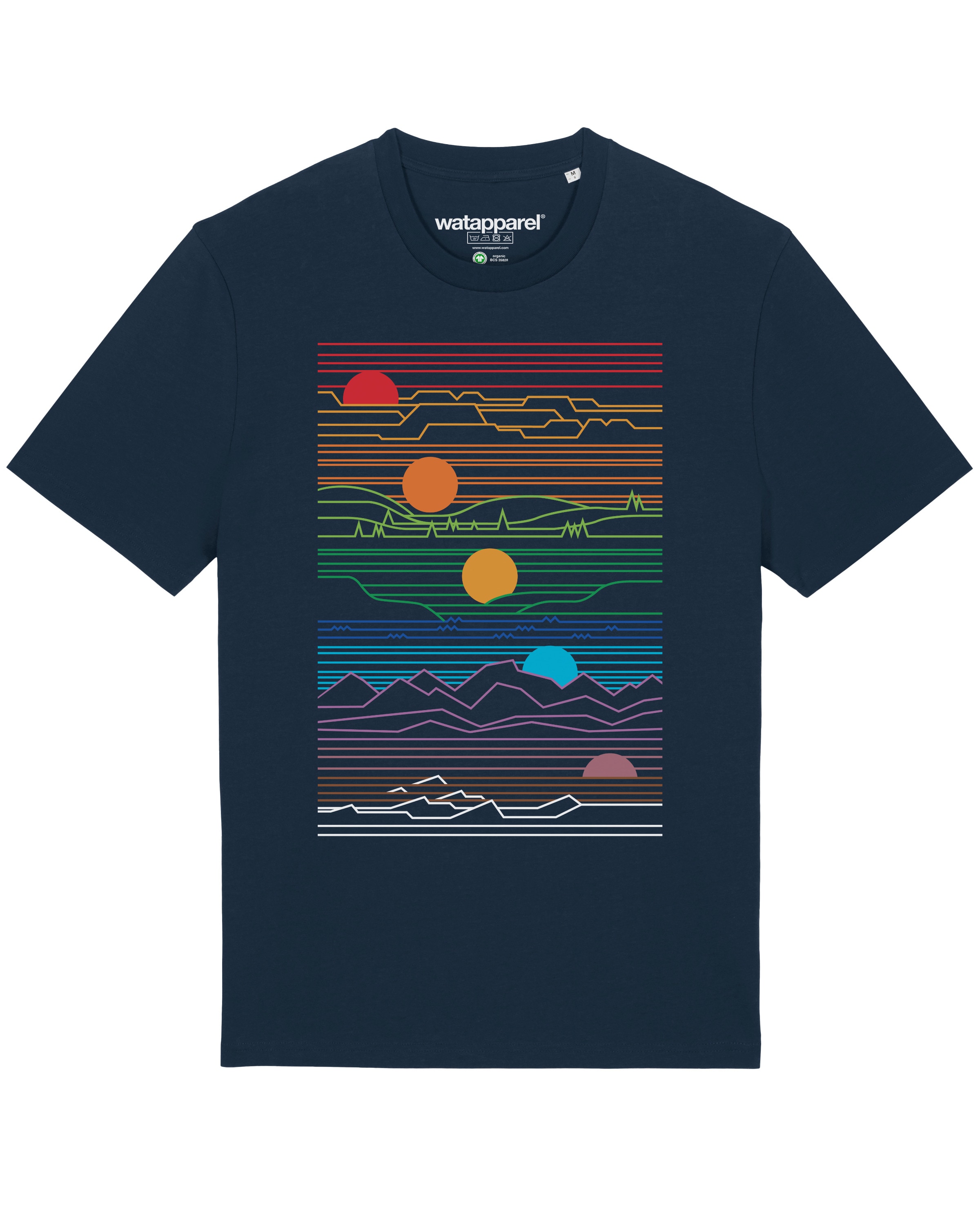 T-Shirt ' Sun And Moon ' Watapparel en bleu : devant