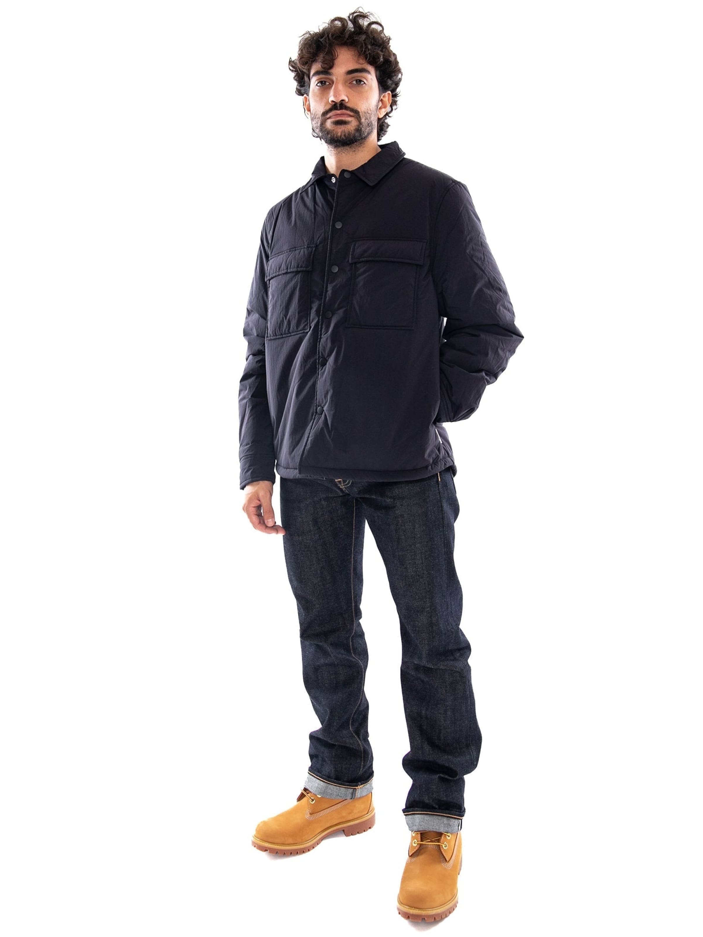 EDWIN Koszula 'Nest Padded Overshirt LS Dark Navy' w kolorze niebieski