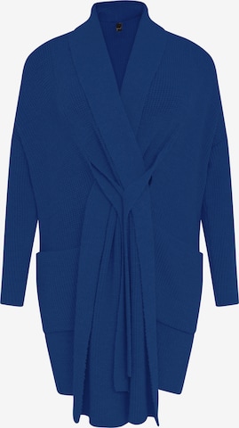 Yoek Knit Cardigan in Blue: front