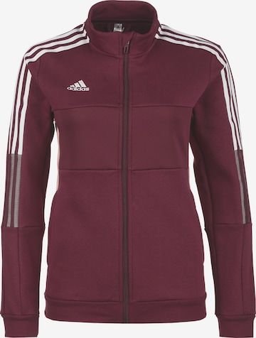 ADIDAS PERFORMANCE Athletic Zip-Up Hoodie 'Tiro' in Red: front