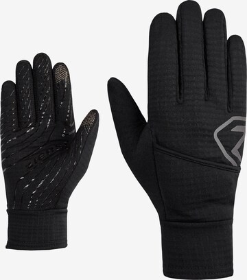 ZIENER Athletic Gloves 'IVANO TOUCH' in Black: front