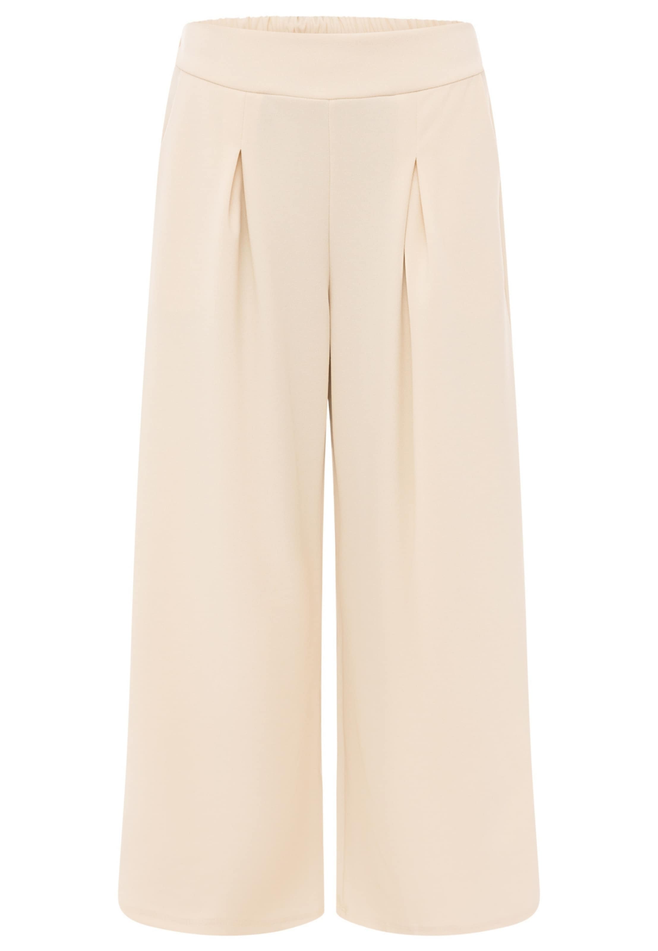 Zwillingsherz Pleat-Front Pants in Beige: front