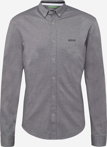 BOSS Green Slim fit Button Up Shirt 'BIADO' in Grey: front