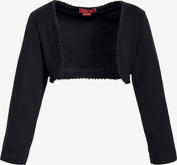 La V Bodywarmer 'Bolero met kant kraag' in Zwart: voorkant