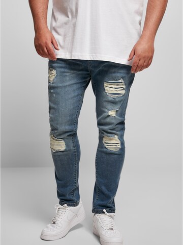 Slimfit Jeans de la Urban Classics pe albastru: față