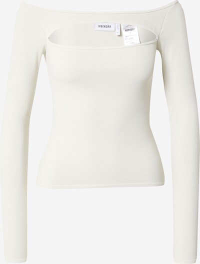 WEEKDAY T-shirt 'Evie' en blanc naturel, Vue avec produit
