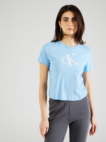 T-shirt Calvin Klein Jeans en bleu : devant