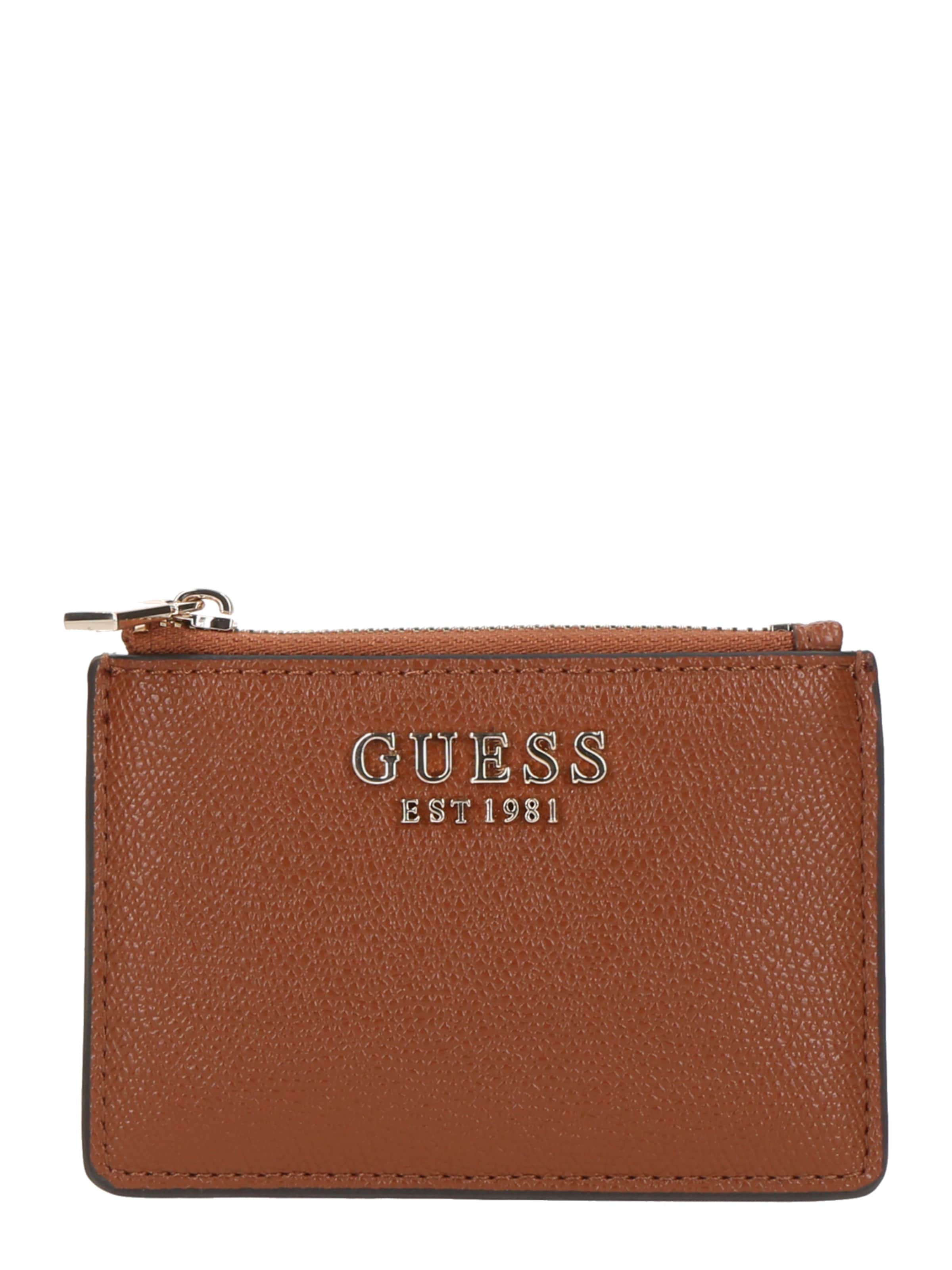 GUESS Etui 'AMORETTE SLG CREDIT CARD CASE' i brun: framsida