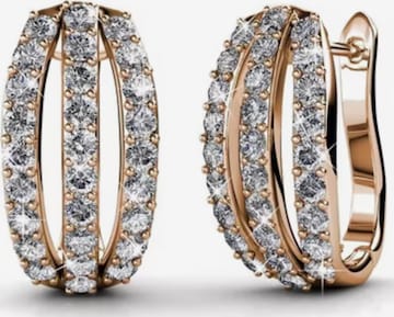 ROUGEMONT Jewellery Ohrringe 'Funkelnde Kristall Creolen Ohrringe' in Gold: Vorderseite