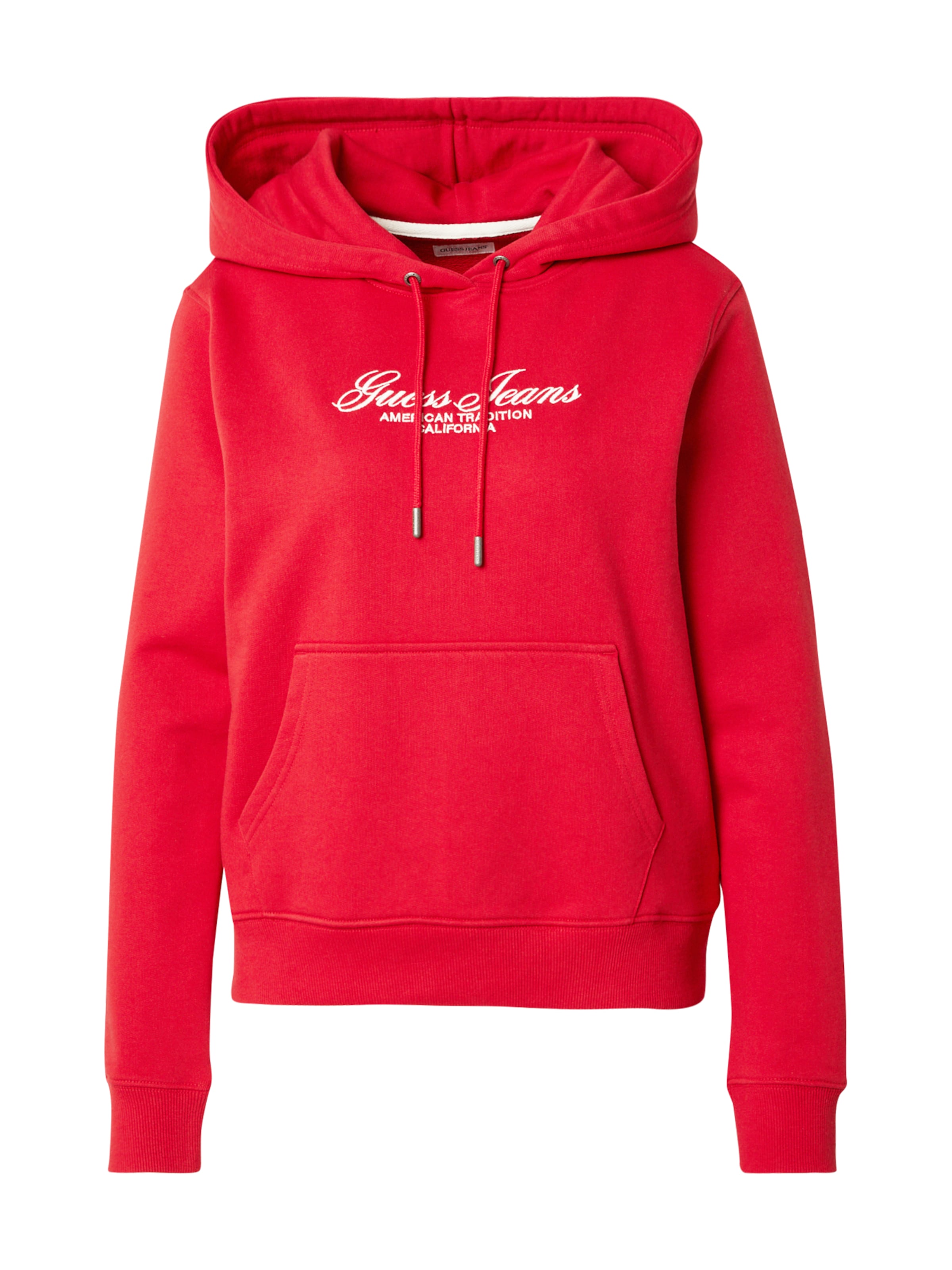 GUESS JEANS Суичър в червено: отпред