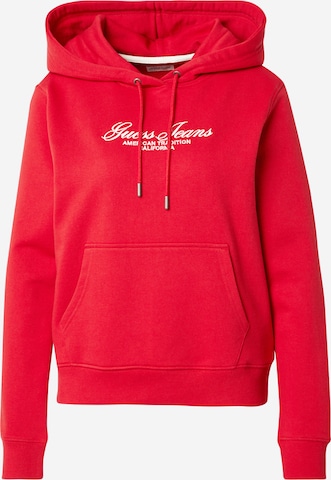 GUESS JEANS Collegepaita värissä punainen: etupuoli