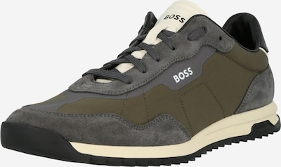 BOSS Black Sneakers low 'Zayn' i beige / kaki / hvit, Produktvisning