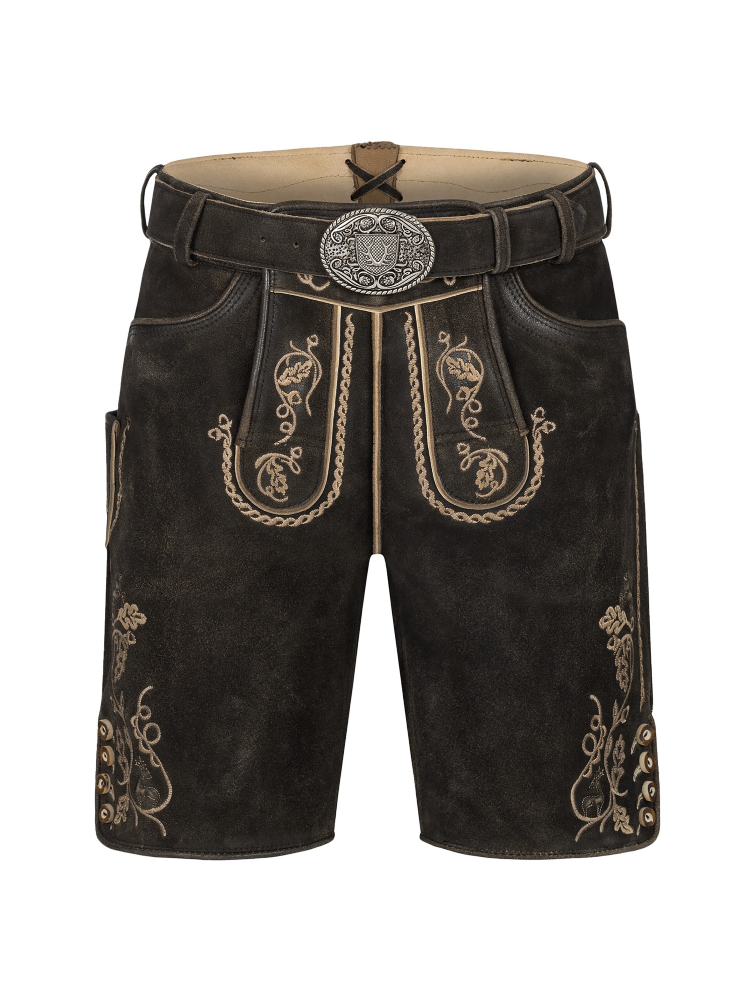 Krüger Buam Regular Trachtenhose 'Orlando' in Braun: Vorderseite