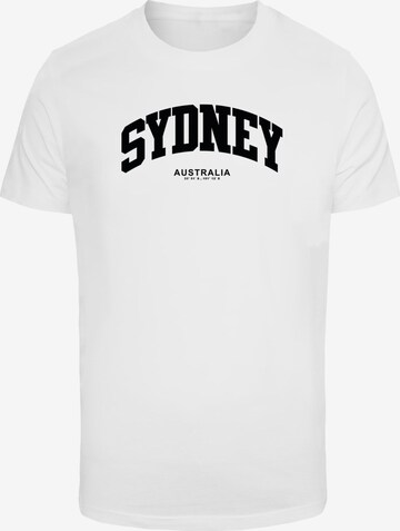 Maglietta 'Sidney Australia' di Mister Tee in bianco: frontale