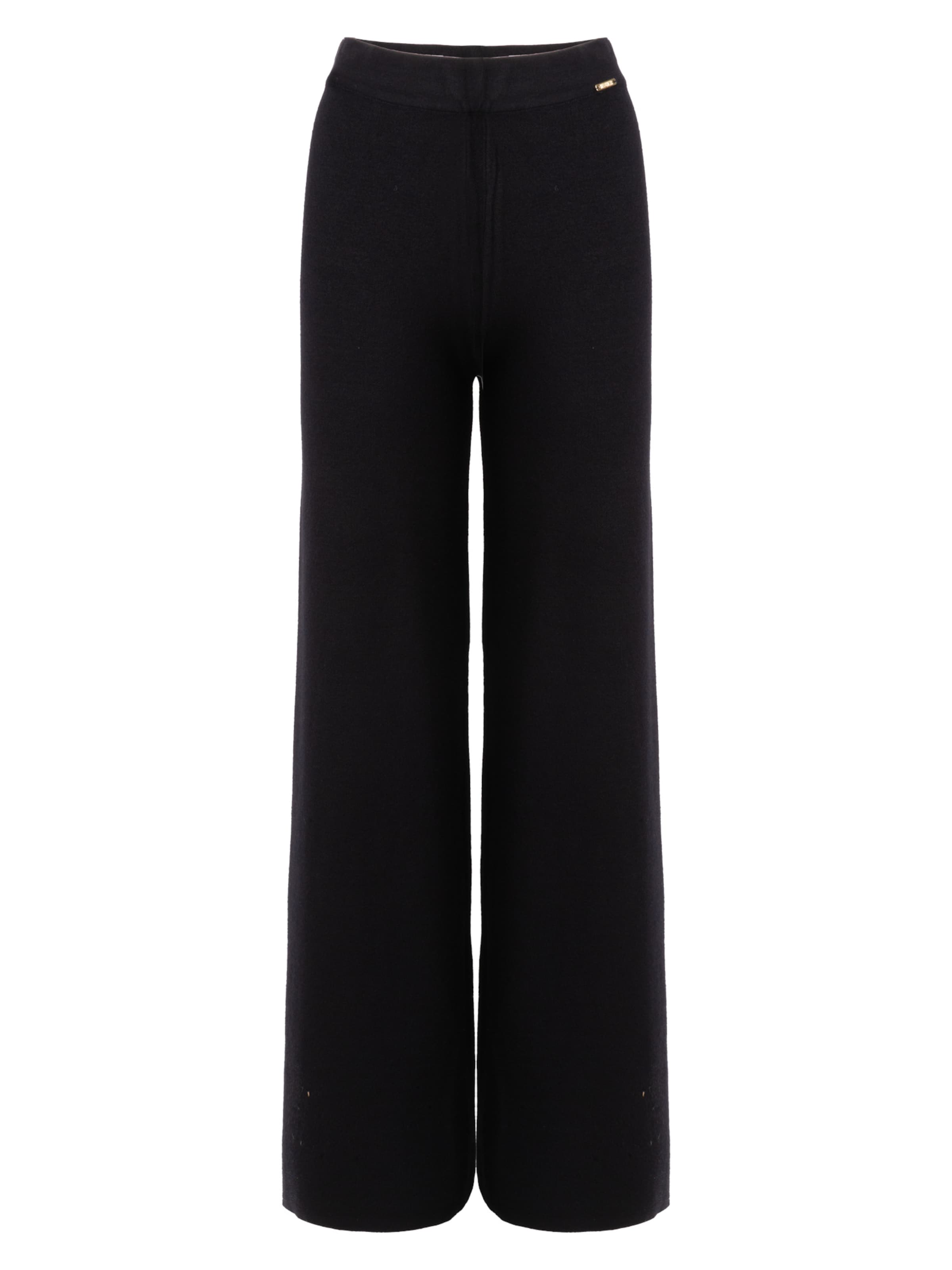 Influencer Wide Leg Hose in Schwarz: Vorderseite