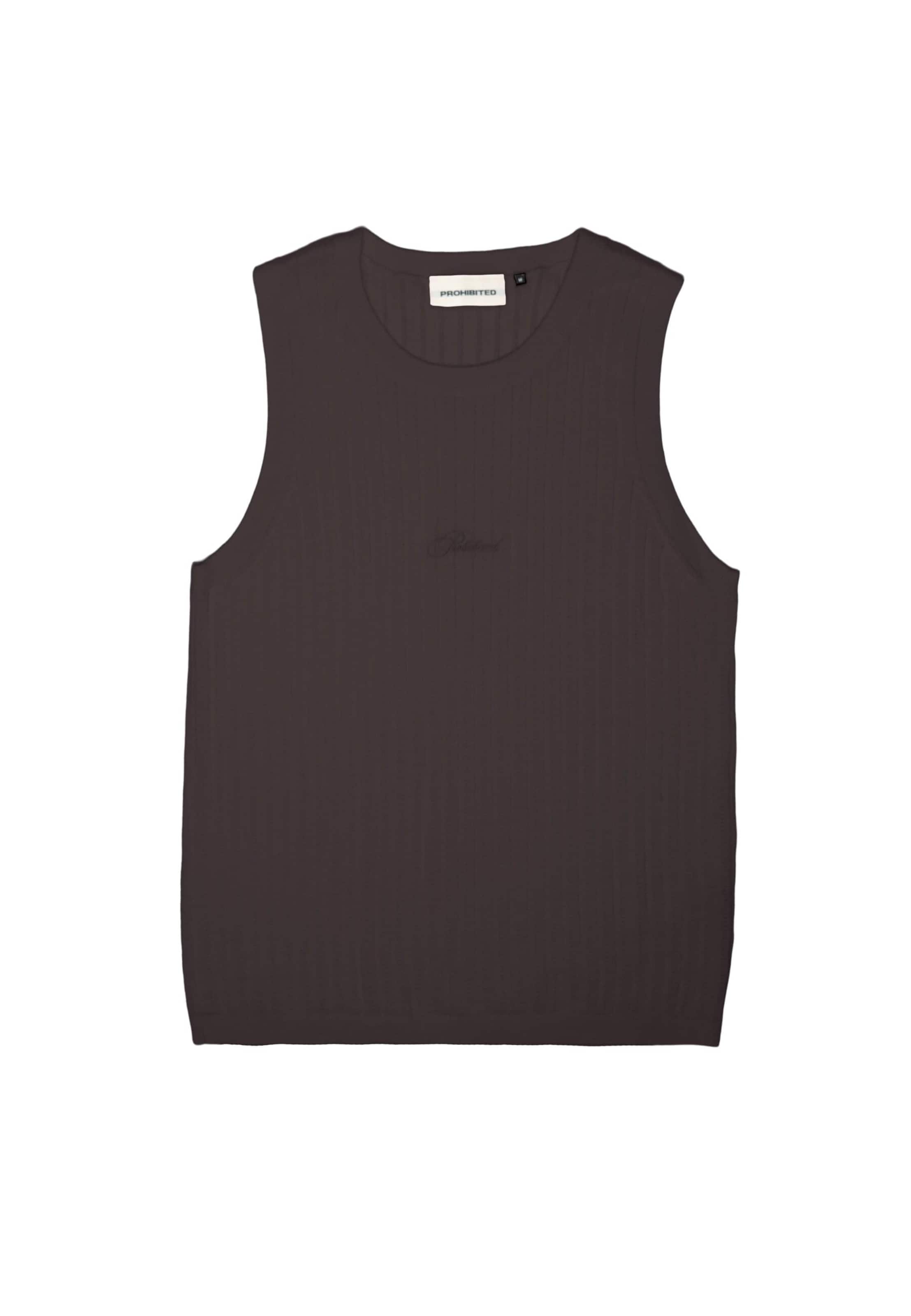 Prohibited Knitted Top in Brown: front