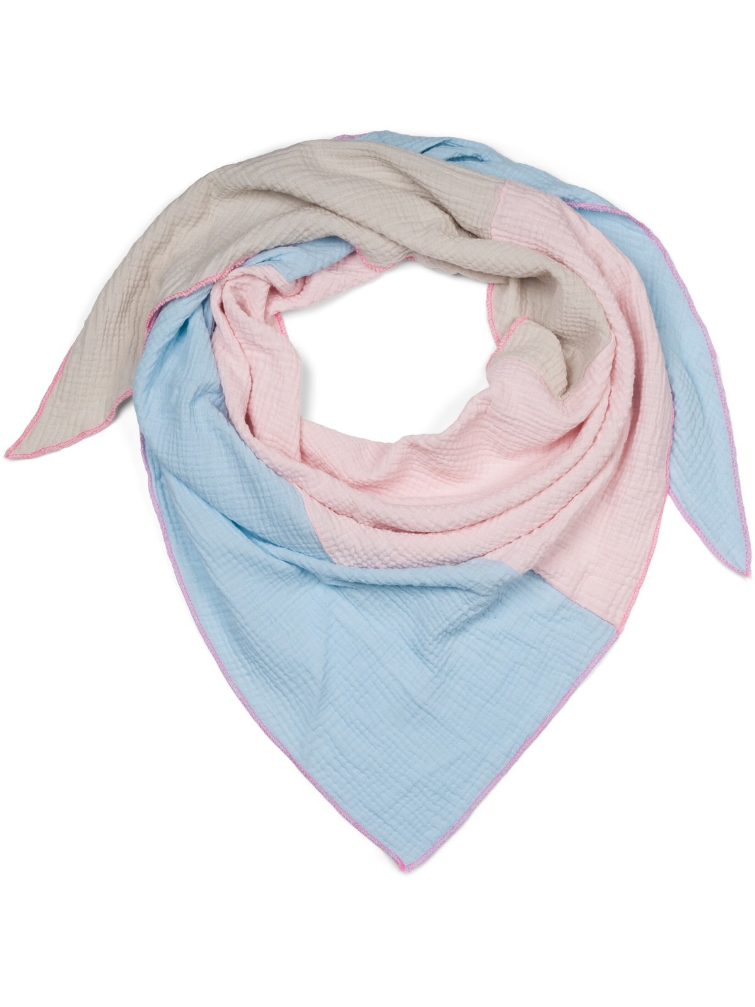 styleBREAKER Tuch '3-Farbiges Musselin Dreieckstuch'‌‌‌ in Blau: Vorderseite