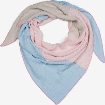 styleBREAKER Tuch '3-Farbiges Musselin Dreieckstuch' in Blau: Vorderseite