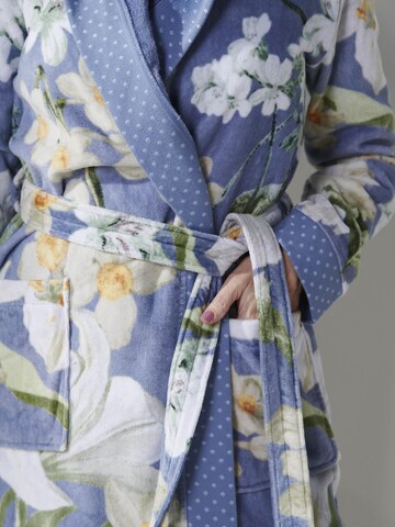 ESSENZA Long Bathrobe 'Perri Rosalee' in Blue