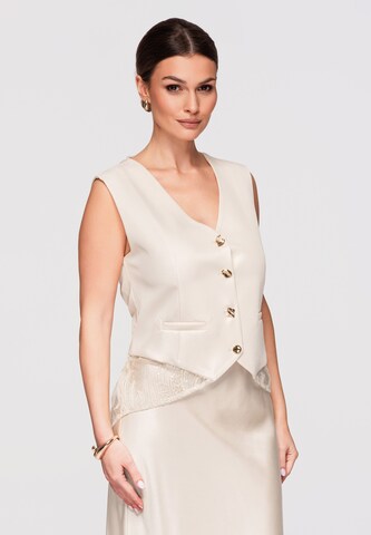 Ombre Weste in Beige: Vorderseite