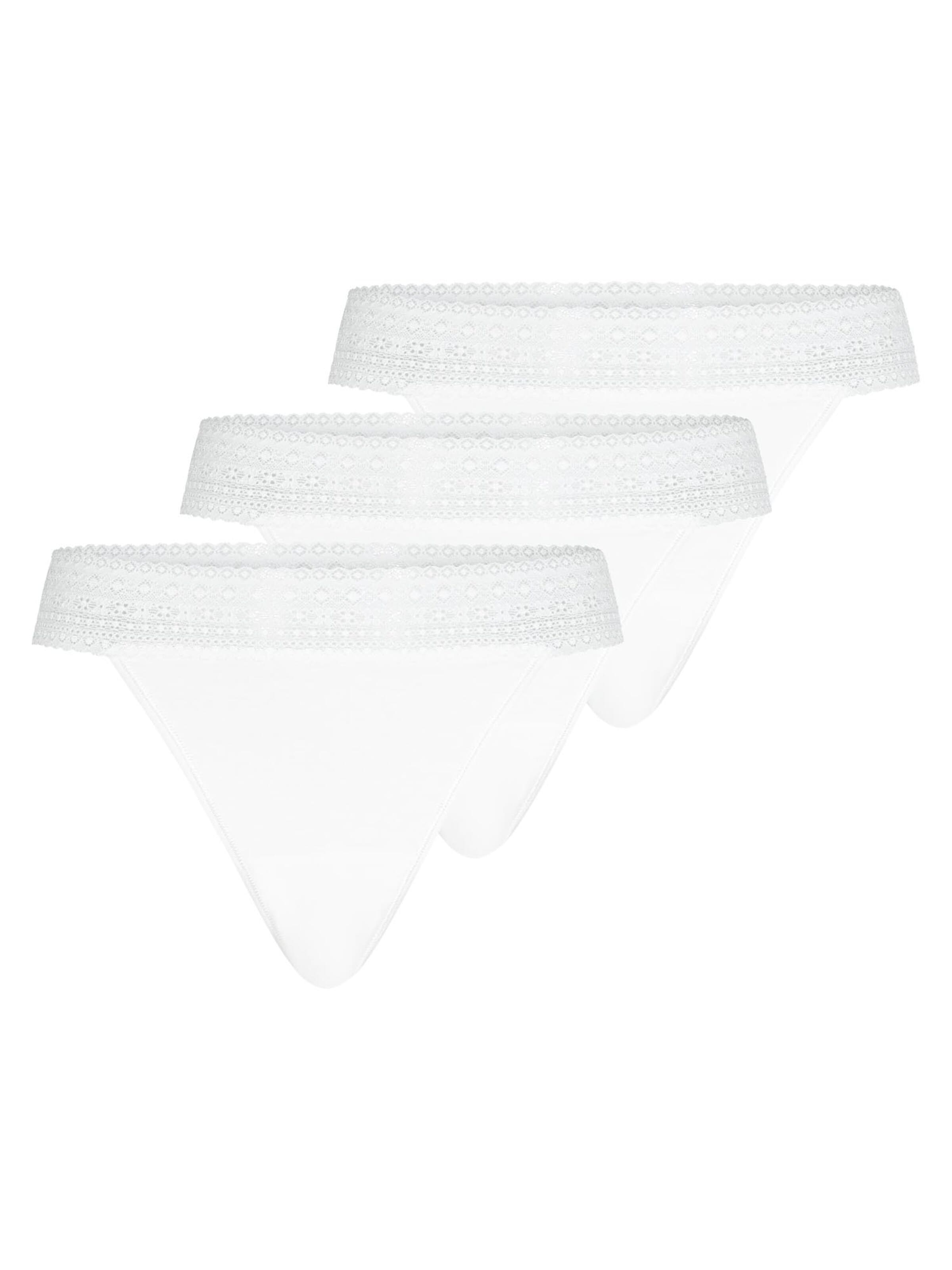Mey String 'Modal Lace'‌ in Weiß: Vorderseite