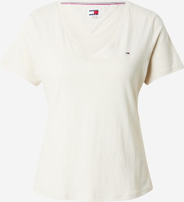 T-shirt Tommy Jeans en beige : devant