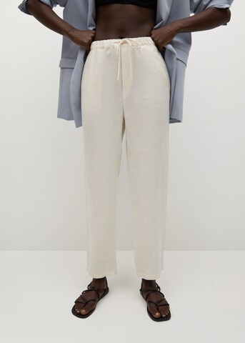 Loosefit Pantaloni 'Linen' di MANGO in bianco: frontale
