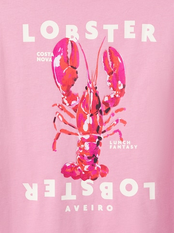 MANGO TEEN Tričko 'LOBSTER' - Ružová