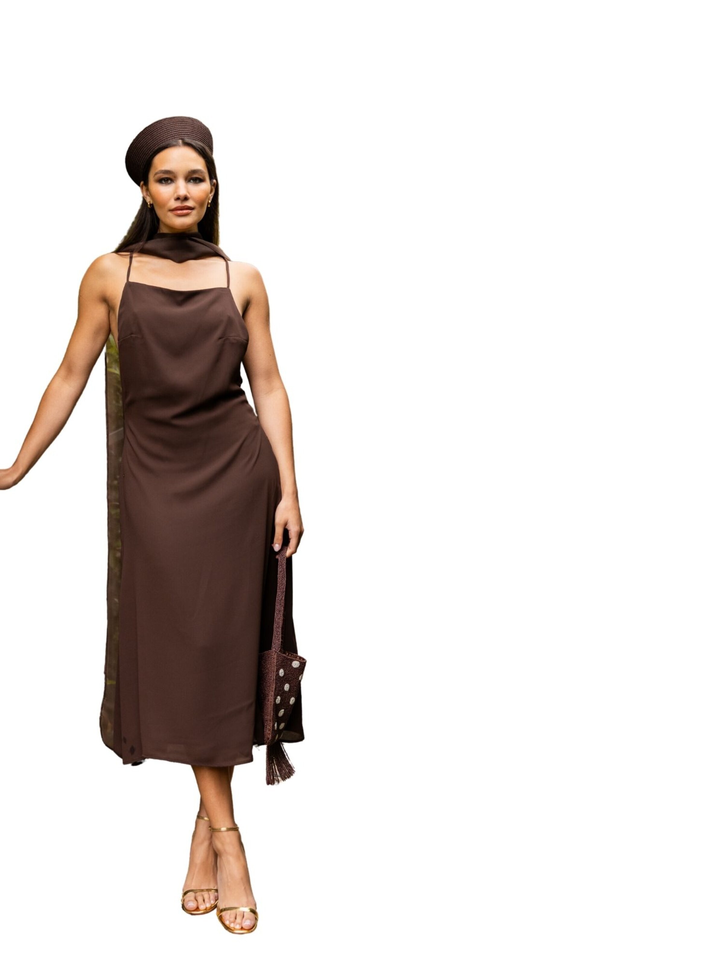 Abito da cocktail 'Jaffna Dress' di Nisia PartyWear in marrone