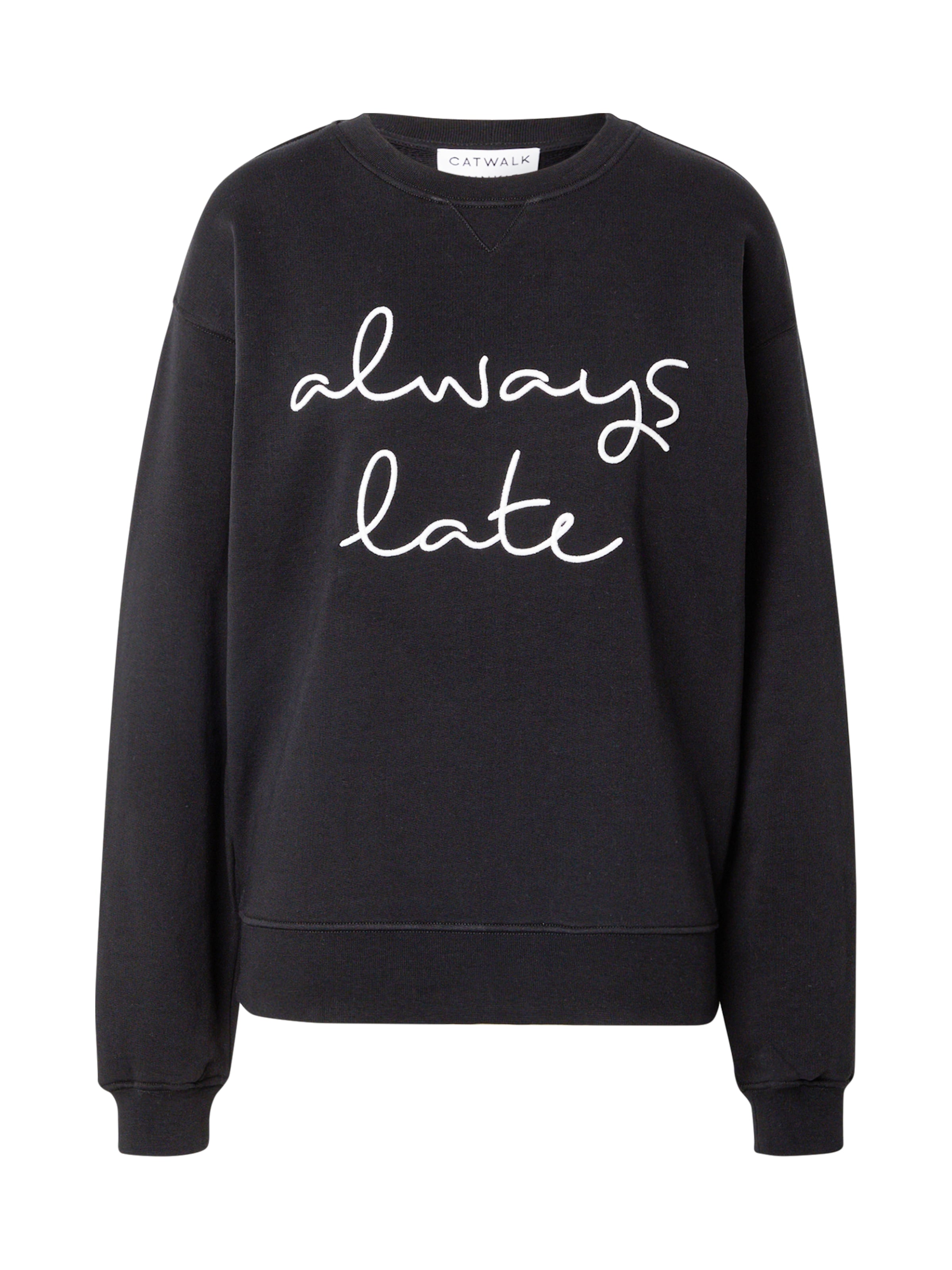 Sweat-shirt 'Always Late' CATWALK JUNKIE en noir : devant