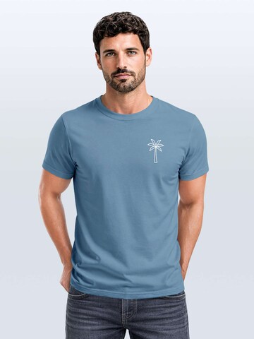 Neverless Shirt 'Palme Polygon' in Blue: front