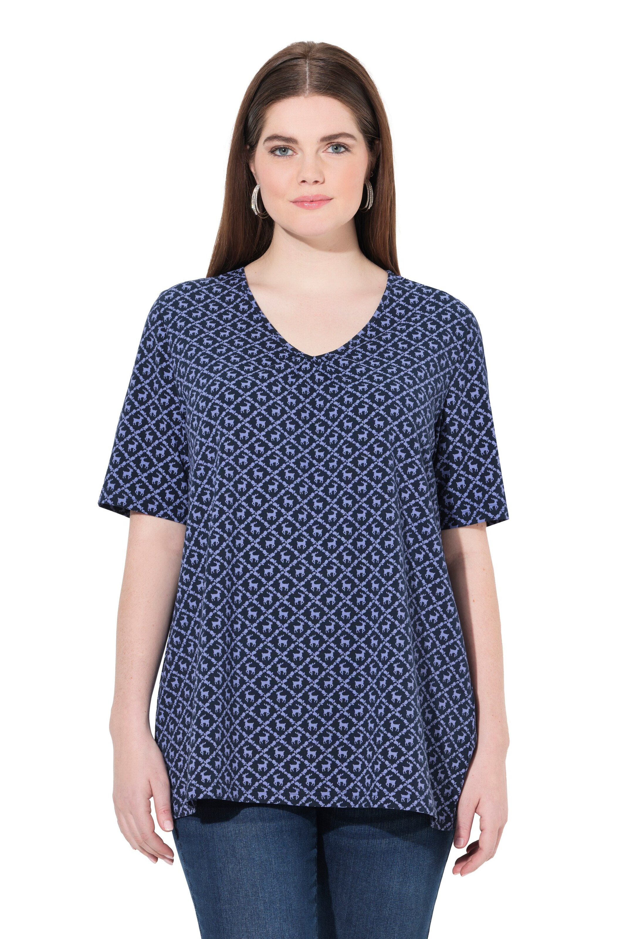 Ulla Popken Shirt in Blauw: voorkant