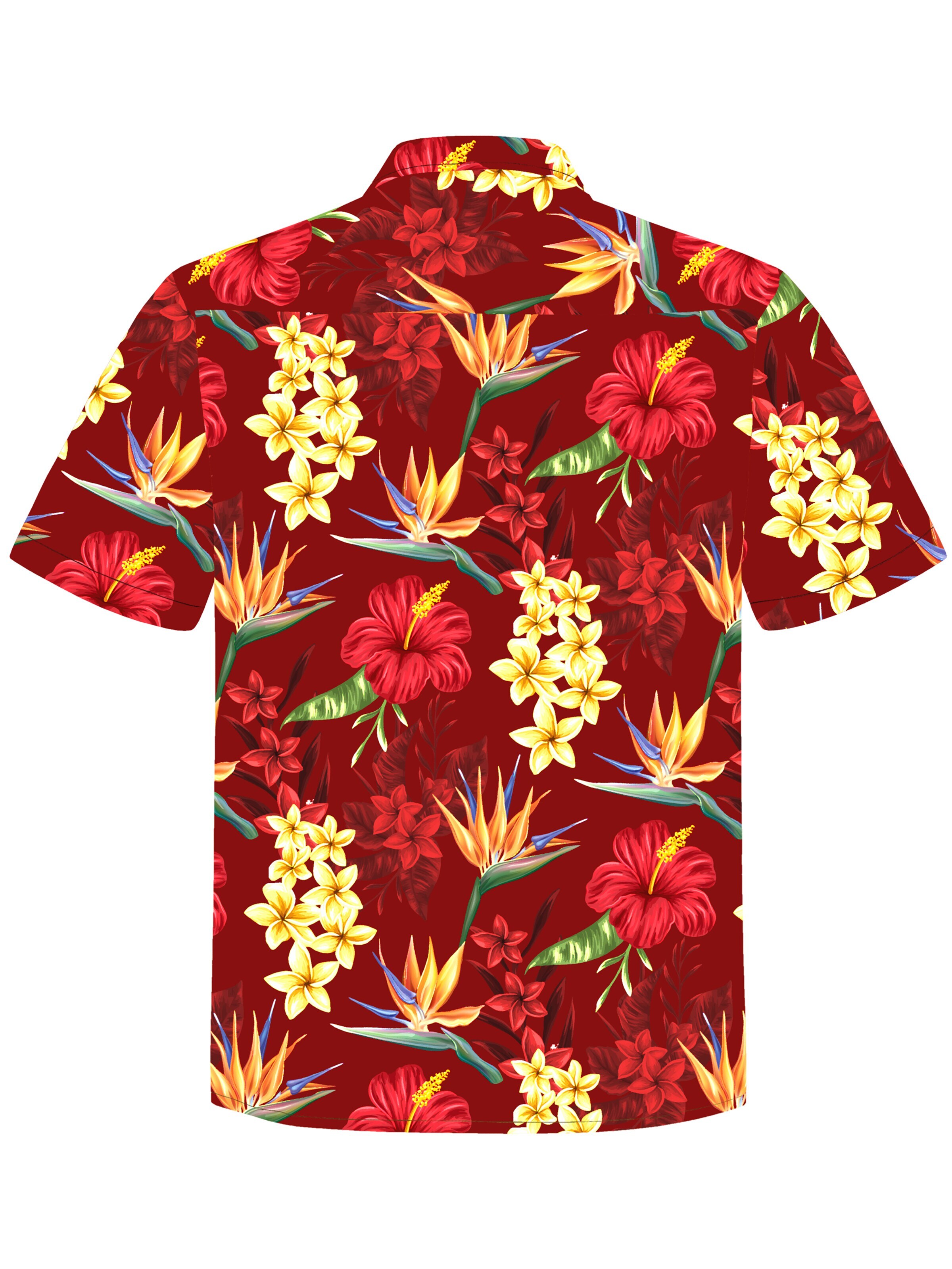 Coupe regular Chemise 'Hawaiihemd Flowerful Summer (red)' Hawaiihemdshop.de en rouge