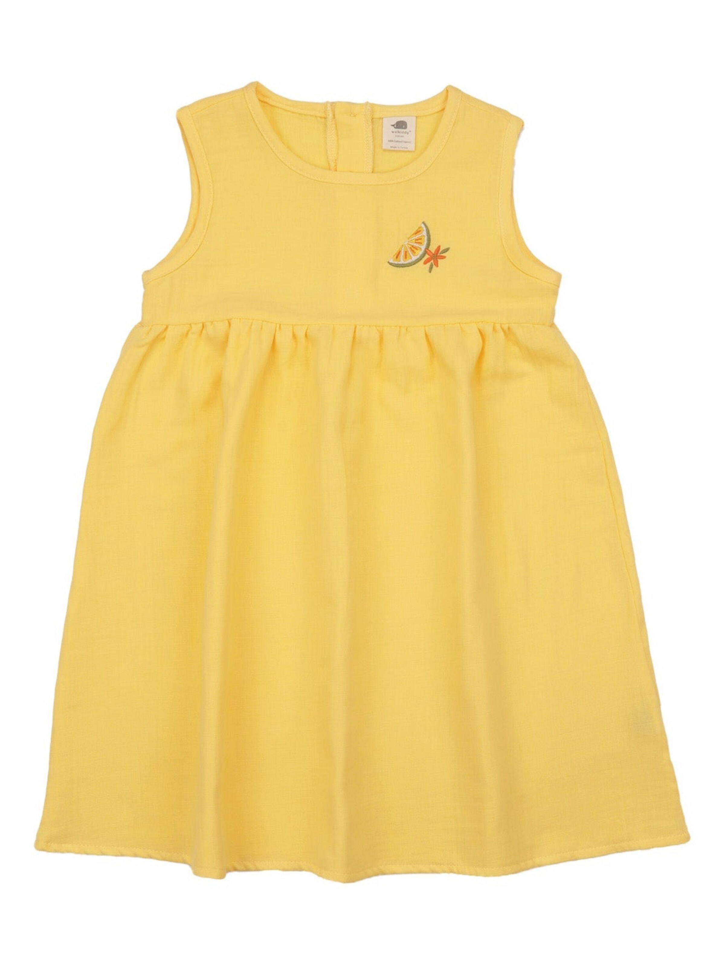 Walkiddy Dress 'Walkiddy - Golden Sun Sleeveless Dress' in Yellow: front