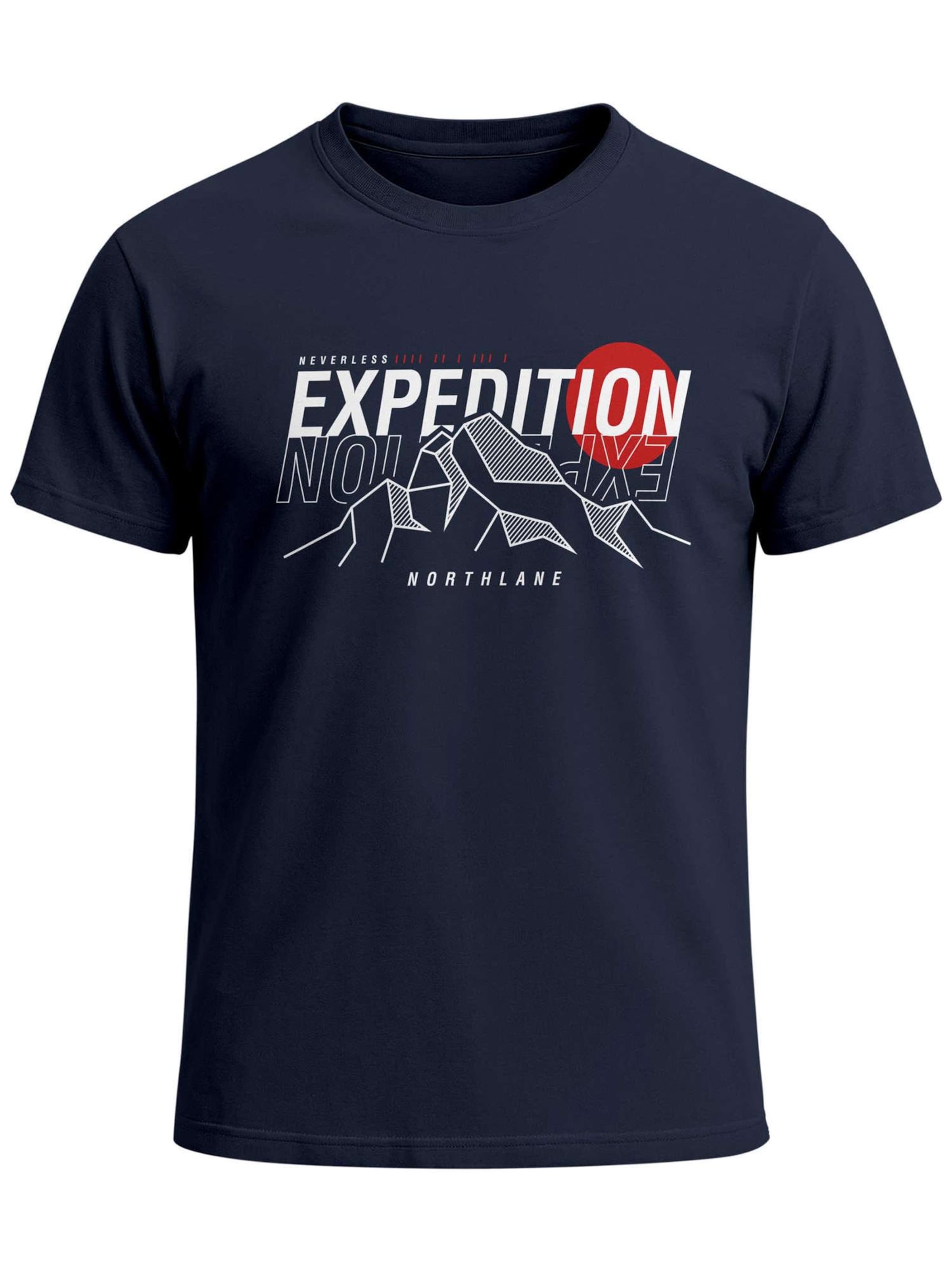 Neverless Shirt 'Expedition Northlane'‌‌‌‌‌ in Blau: Vorderseite