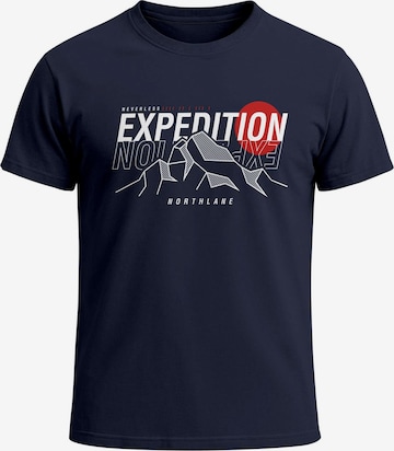 Neverless Shirt 'Expedition Northlane' in Blau: Vorderseite
